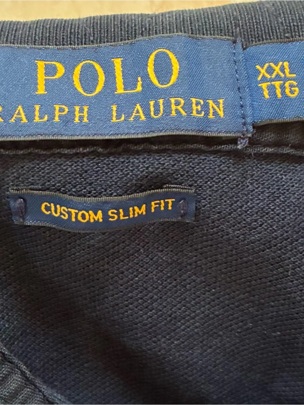 Polo by Ralph Lauren Navy Polo with White Eagle Back Graphic and Red Star